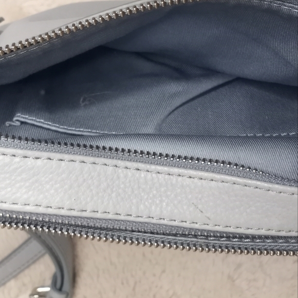 Fossil Pastel Icy Blue Pebbled Leather 2 Compartment Casual Adjustable Crossbody - Picture 7 of 7